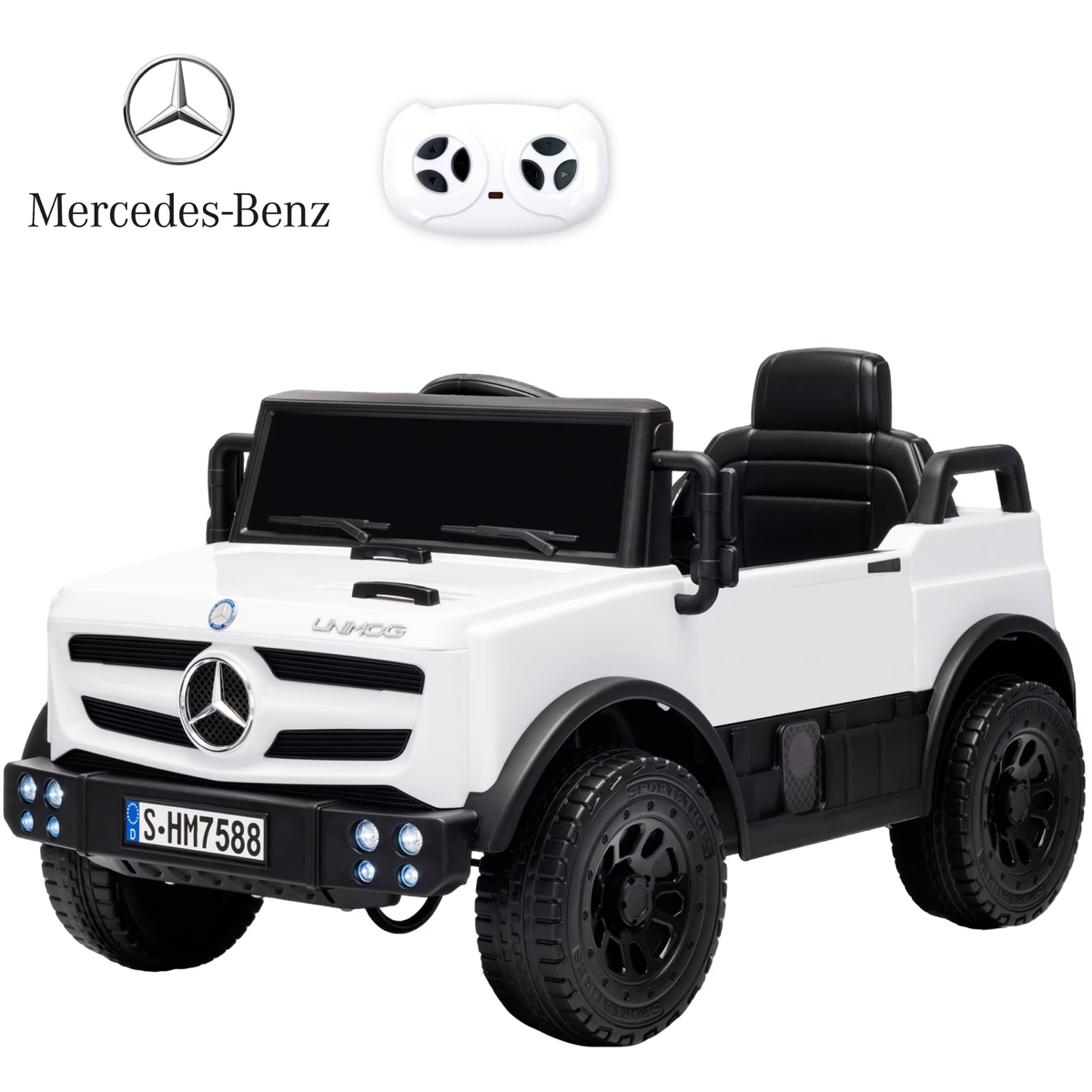 HEIMILI 12V Ride on Toys Electric Car,Licensed Mercedes-Benz Unimog w/Parent Remote Control,Age for 1-4 Boys,Girls,Kids,Red