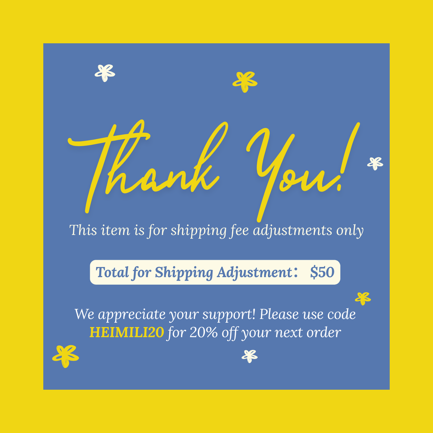 Shipping/Service Adjustment