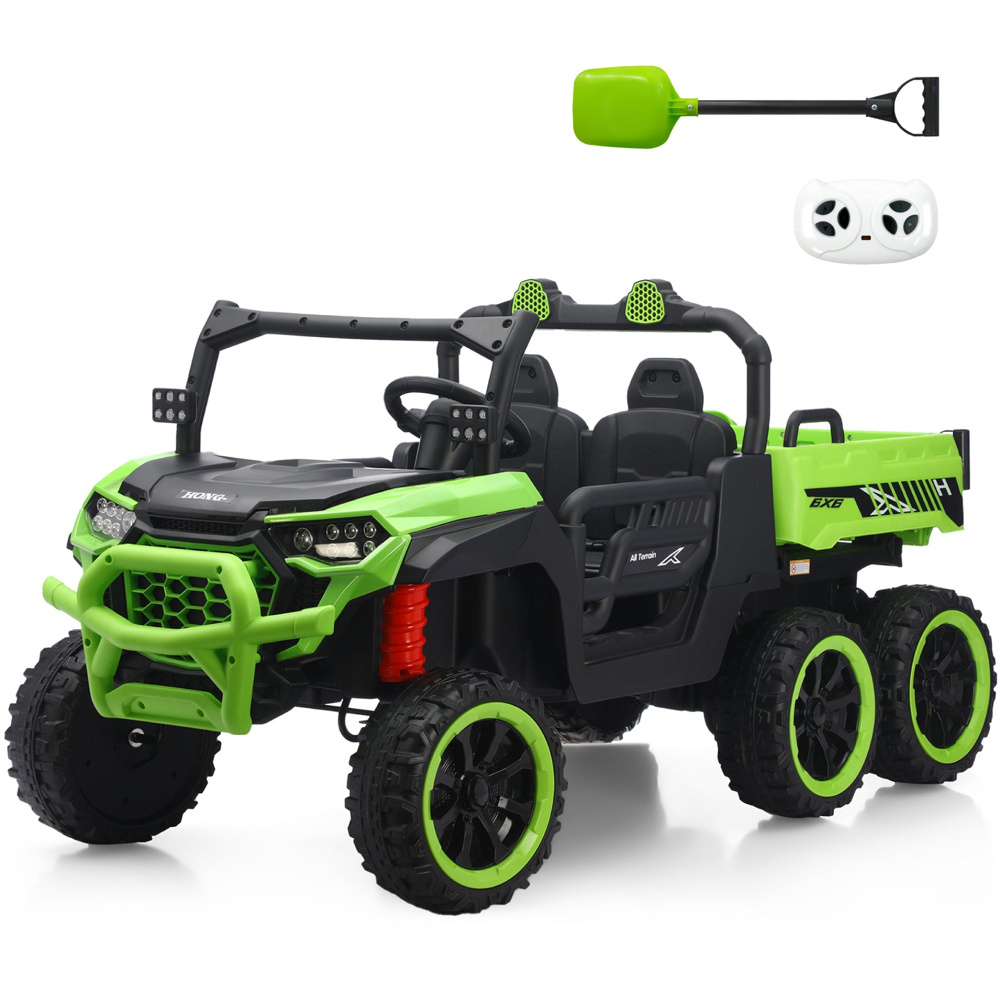 24V 4WD Ride On Truck for Kids, 2-Seater w/ Remote Control, 3 Speeds, EVA Tires & Spring Suspension, for Boys & Girls Ages 3–8