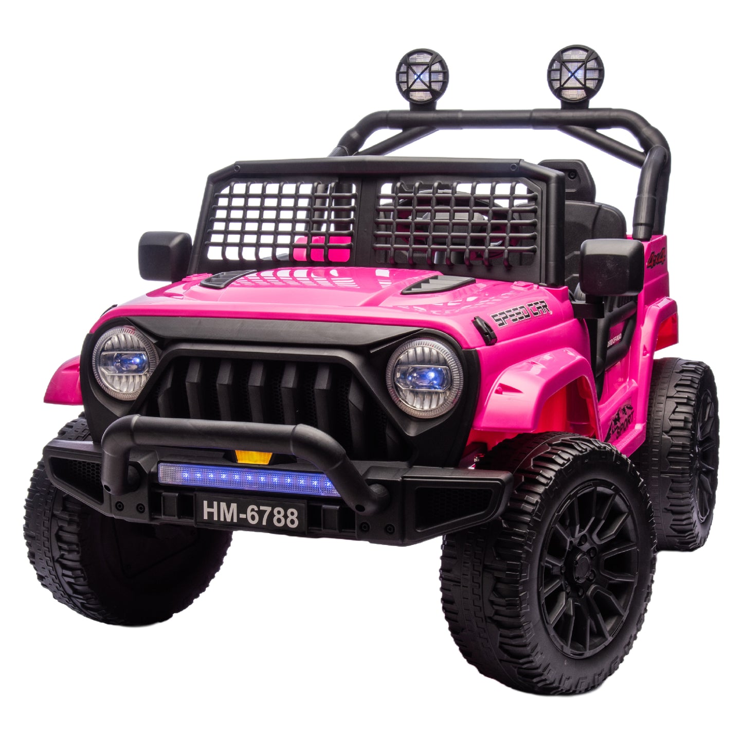 24V Two Seater Kids Electric Jeep Ride on Cars,Powered 4-Wheel Battery Car w/Remote Control MP3 LED Bluetooth Music for Kids 2+