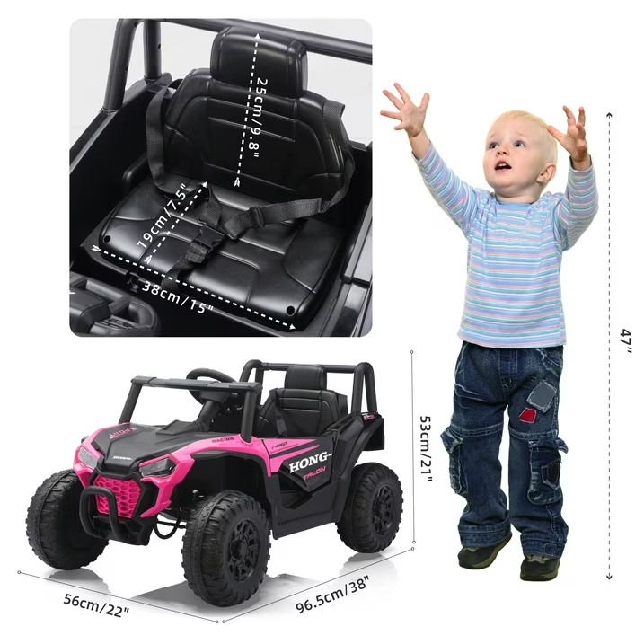 HEIMILI 12V Kids Ride On UTV,Ride on Car Toy w/Remote Control,Electric Off-Road UTV Truck,Remote w/ LED Lights MP&Music Bluetooth USB for Kids,Boys and Girls Aged 3-6 Years
