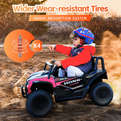 HEIMILI 12V Kids Ride On UTV,Ride on Car Toy w/Remote Control,Electric Off-Road UTV Truck,Remote w/ LED Lights MP&Music Bluetooth USB for Kids,Boys and Girls Aged 3-6 Years