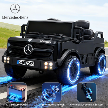 HEIMILI 12V Ride on Toys Electric Car,Licensed Mercedes-Benz Unimog w/Parent Remote Control,Age for 1-4 Boys,Girls,Kids,Red