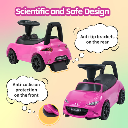 HEIMILI Mazda Kids Ride on Push Car,Child Push Walker,Sliding Toddler Toys with Engine Sound, Horn, Under Seat Storage, Baby Walking Racer Gift for Boys Girls Age 1-3