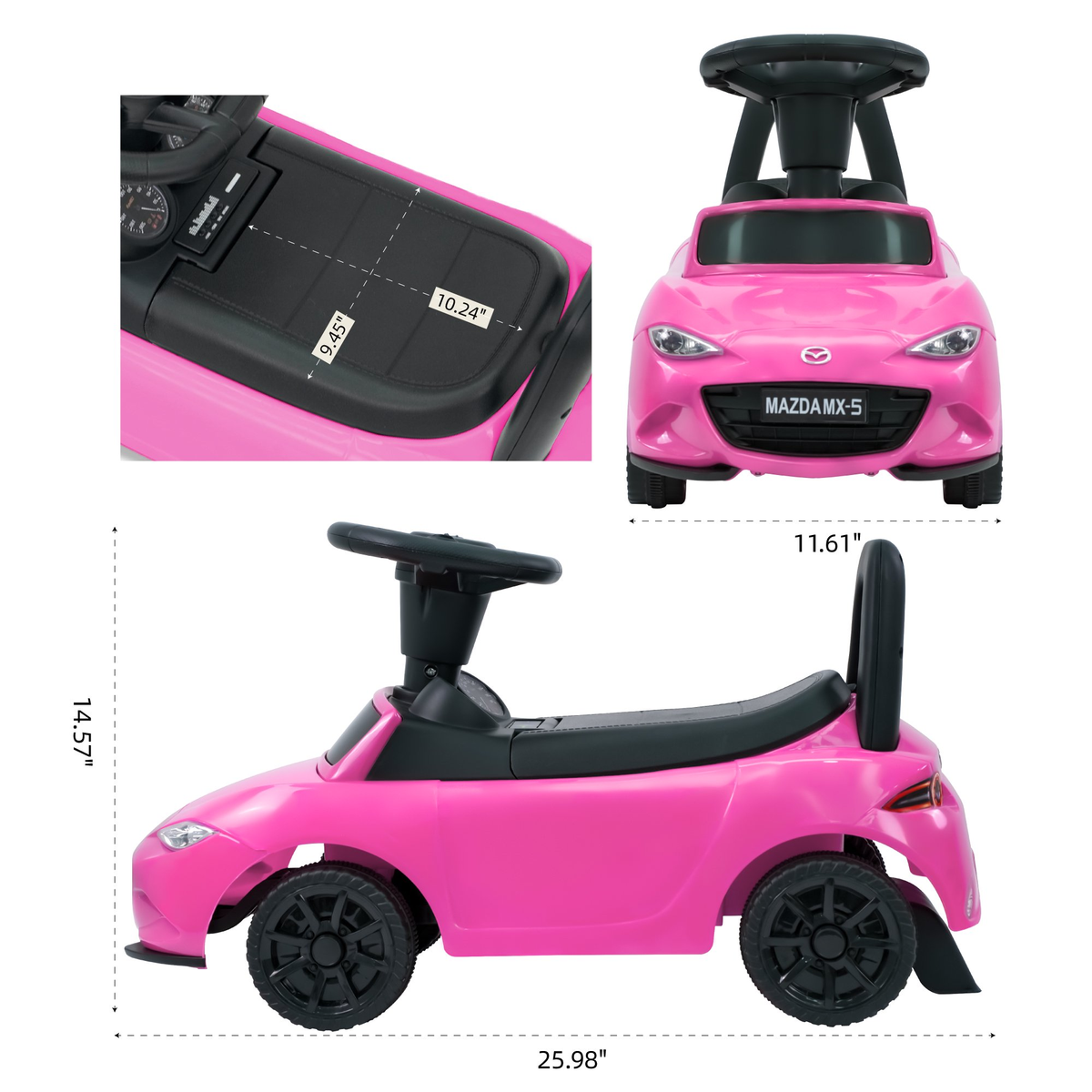 HEIMILI Mazda Kids Ride on Push Car,Child Push Walker,Sliding Toddler Toys with Engine Sound, Horn, Under Seat Storage, Baby Walking Racer Gift for Boys Girls Age 1-3