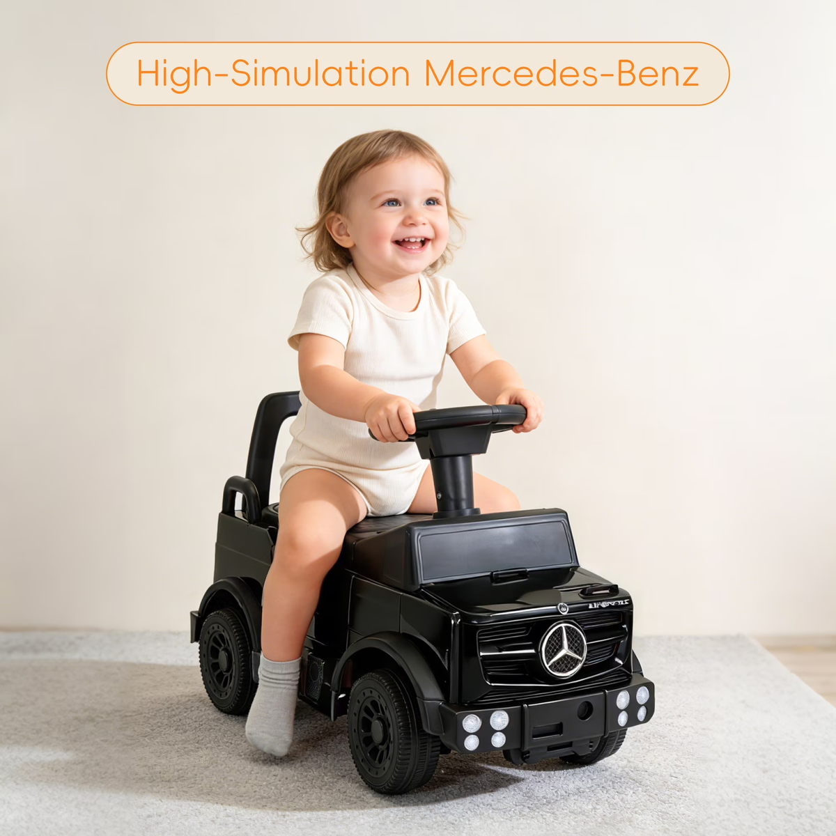 HEIMILI Kids Push Car, Licensed Mercedes-Benz Unimog,Toddler Ride On Toy with Anti-Slip Wheels & Safety Bumper Guards, Foot to Floor Toy for Indoor & Outdoor