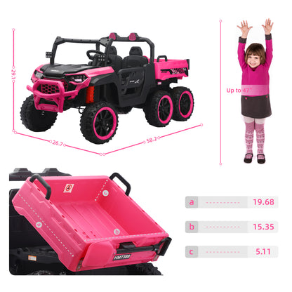 24V 4WD Ride On Truck for Kids, 2-Seater w/ Remote Control, 3 Speeds, EVA Tires & Spring Suspension, for Boys & Girls Ages 3–8