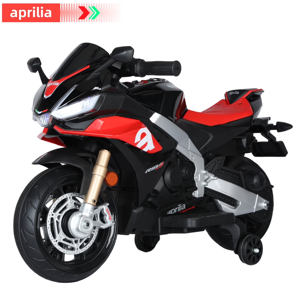 HEIMILI Aprilia 12V Kids Electric Motorcycle Battery Powered Ride on Motorbike 3mph w/Bluetooth Music LED