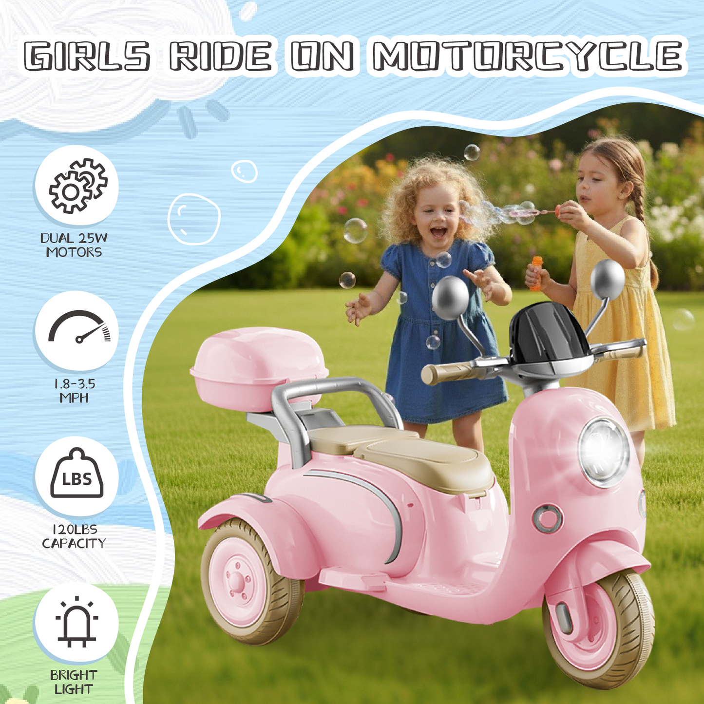 HEIMILI HM3388 | Urban Vespa 12V Motorbike