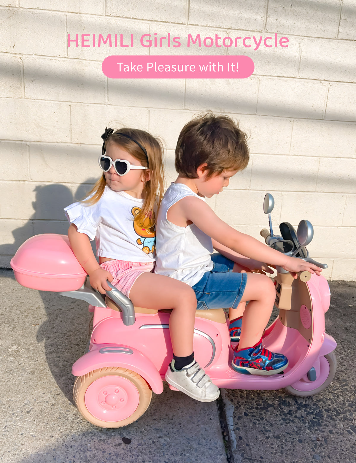 Ride On Motorcycle 3-Wheel Battery Powered Electric Motorbike w/ Remote Control