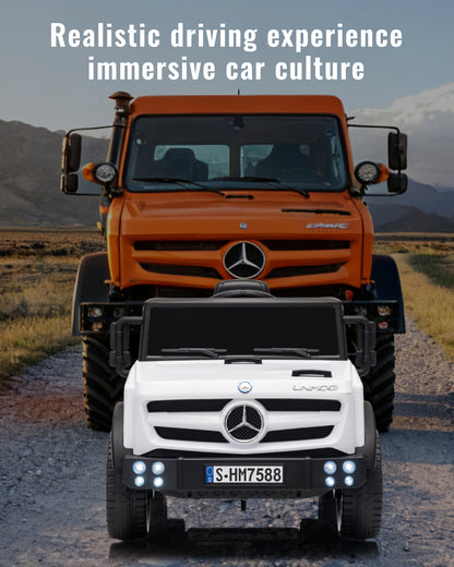 12V Mercedes-Benz Unimog Ride-On Car for Kids | Remote Control, LED Lights, Music Player & Safety Belt – Perfect Gift for Ages 3–4