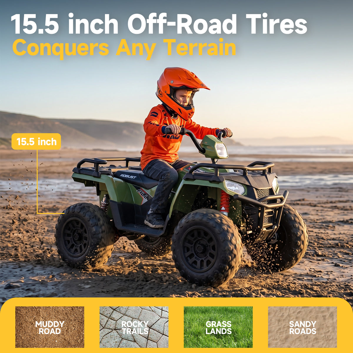 HEIMILI HM1688 | Terrain Explorer 24V 4WD Kids Electric ATV Quad