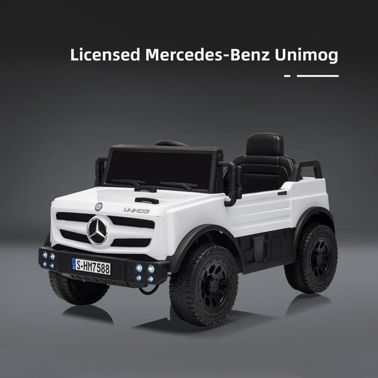 12V Mercedes-Benz Unimog Ride-On Car for Kids | Remote Control, LED Lights, Music Player & Safety Belt – Perfect Gift for Ages 3–4
