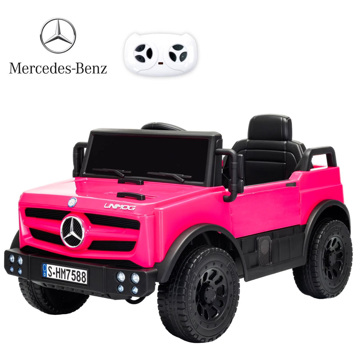 HEIMILI 12V Ride on Toys Electric Car,Licensed Mercedes-Benz Unimog w/Parent Remote Control,Age for 1-4 Boys,Girls,Kids,Red