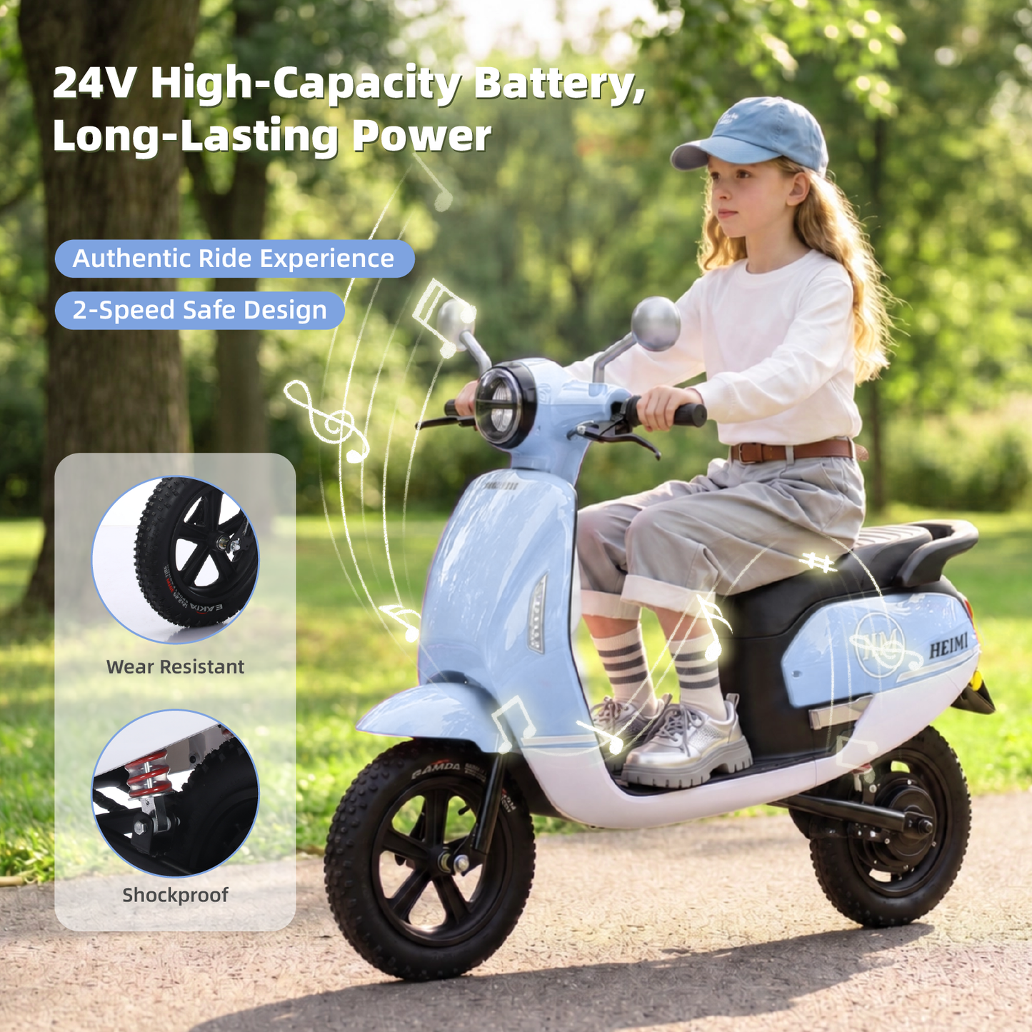 HEIMILI HM3788 | Urban Cruise 24V Ride-on Moped