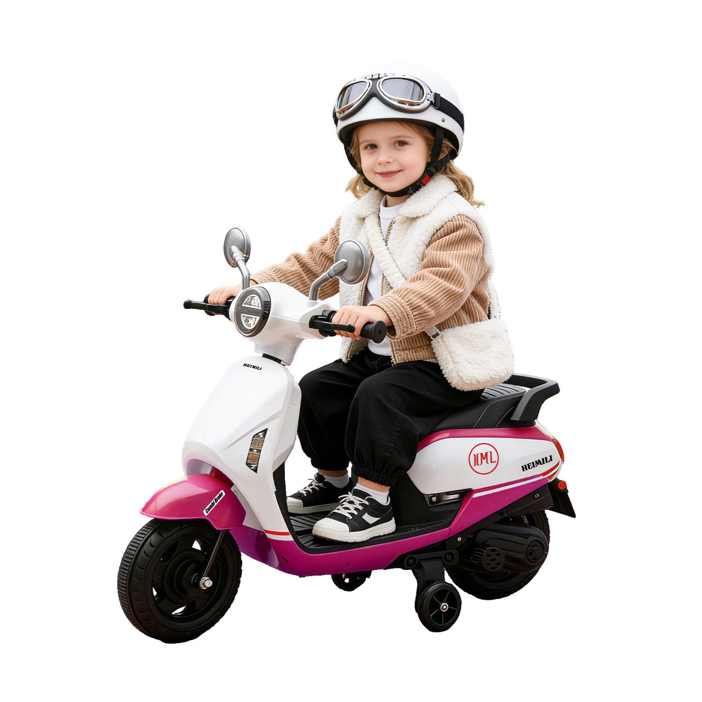 Heimili pink 6V electric ride-on motorcycle toy with official-style branding for kids