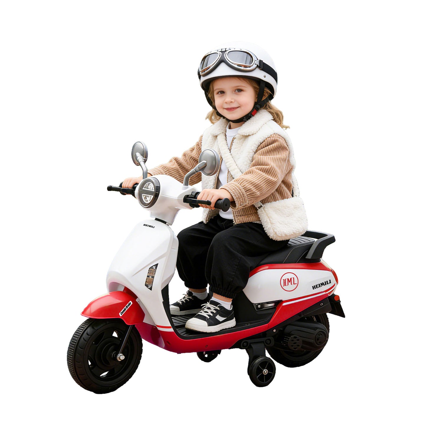Heimili red 6V electric ride-on motorcycle toy with official-style branding for kids